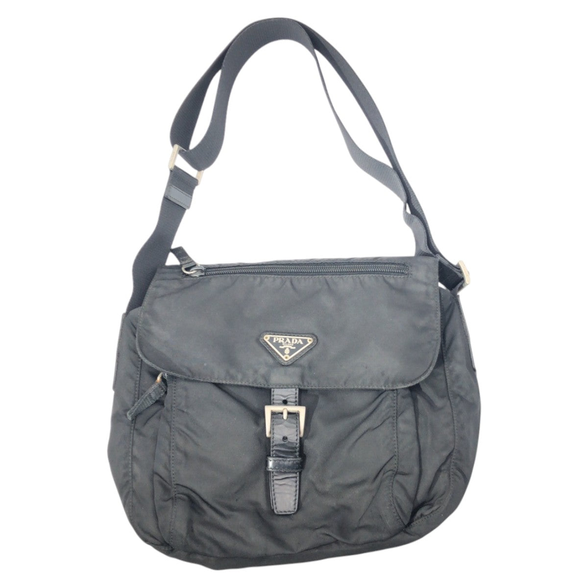 PRADA Shoulder Bag Nylon Black black Shoulder Bag Unisex Test Triangular logo Women