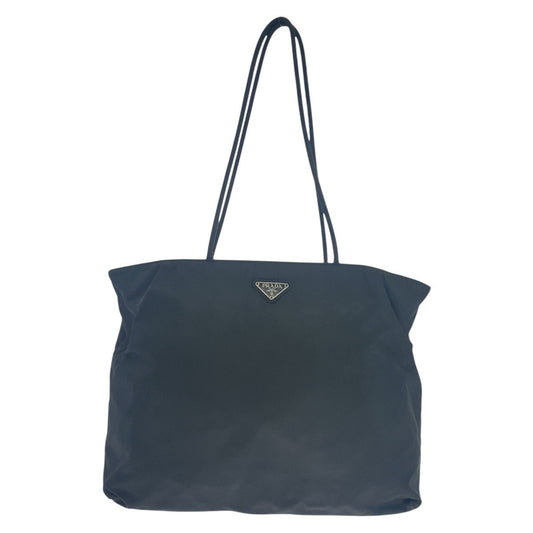 PRADA Shoulder Bag Nylon Black SilverMetal Shoulder Bag Tote Bag Test Triangle With logo Women