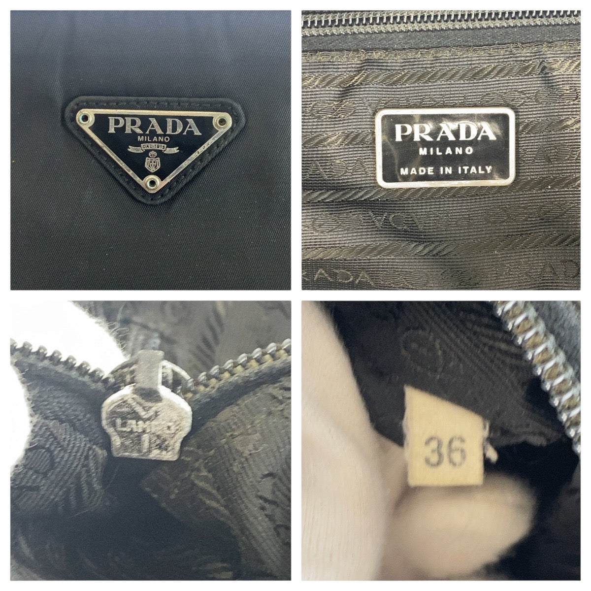PRADA Shoulder Bag Nylon Black SilverMetal Shoulder Bag Tote Bag Test Triangle With logo Women - Style 3