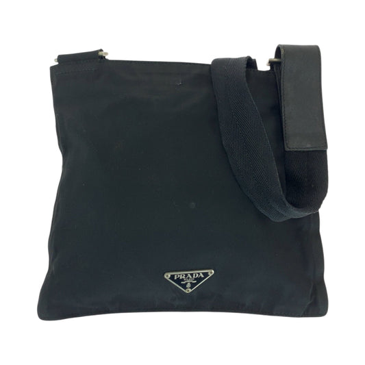 PRADA Shoulder Bag Nylon Black SilverMetal Shoulder Bag Sacoche Test Triangle With logo Women