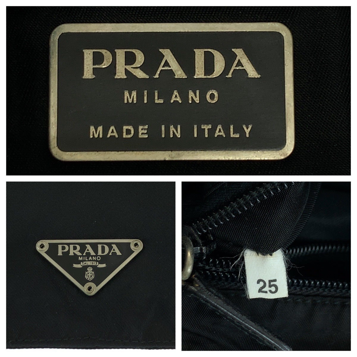 PRADA Shoulder Bag Nylon Black SilverMetal Shoulder Bag Sacoche Test Triangle With logo Women - Style 2