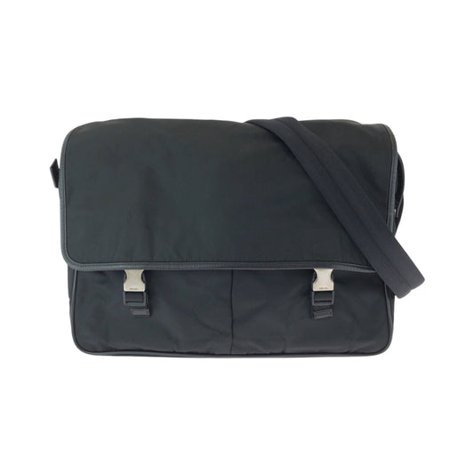 PRADA Shoulder Bag V165 Nylon black Test Triangle With logo