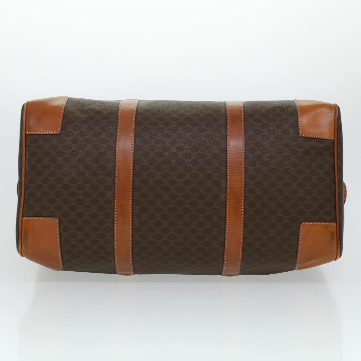 Luxury CELINE Macadam Canvas Boston Bag PVC Leather Brown 41269