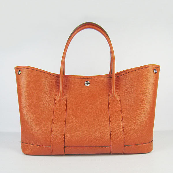 Luxury Hermes garden party handbag orange