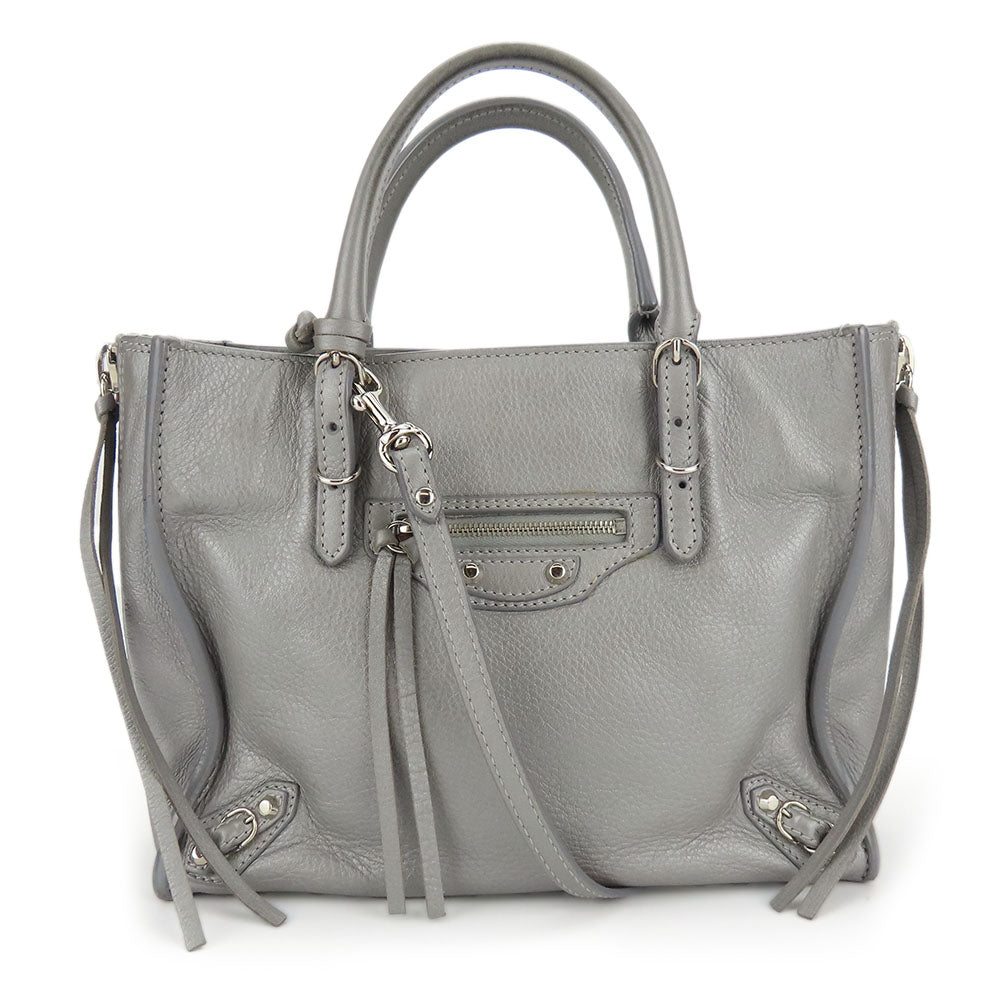 BALENCIAGA Handbag 357333 leather Silver Paper mini