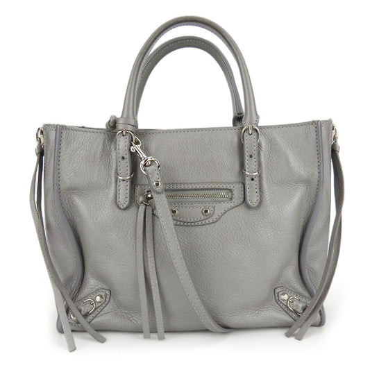 BALENCIAGA Handbag 357333 leather Silver Paper mini
