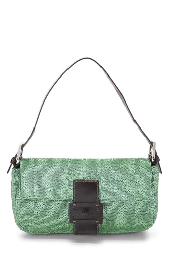 Fendi, Green Beaded Baguette, Green