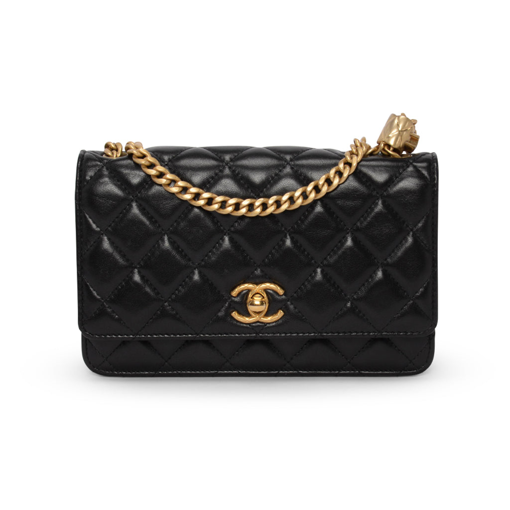 Chanel Black Quilted Lambskin Pillow Crush Wallet On Chain Crossbody