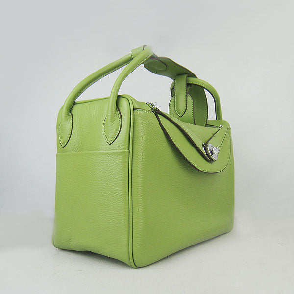Luxury Hermes Lindy 34cm handbag 6208 green Silver