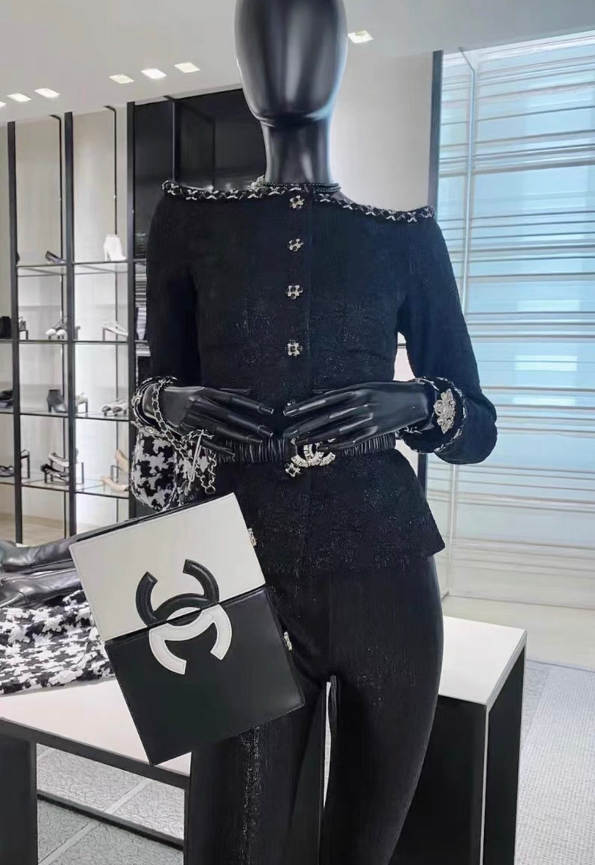Chanel 21SS Black and White Evening Bag