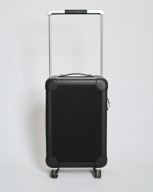 *HOT* Hermes Rolling Mobility Suitcase in Black with Black Clemence Leather Trim and Aluminium Hardware