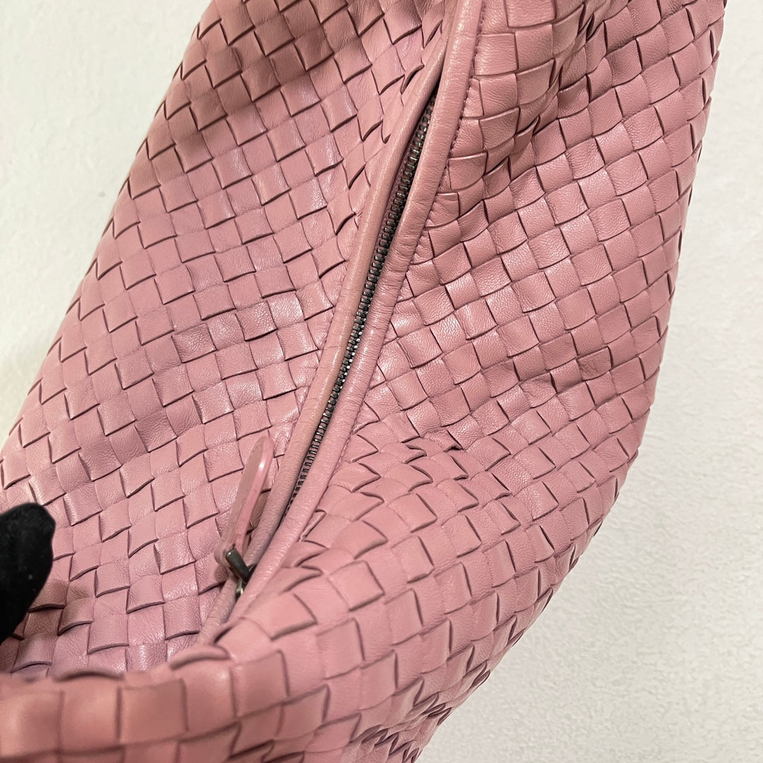 Bottega Veneta Veneta Hobo Medium Cherry Blossom Pink Intrecciato Leather Bag 40cm