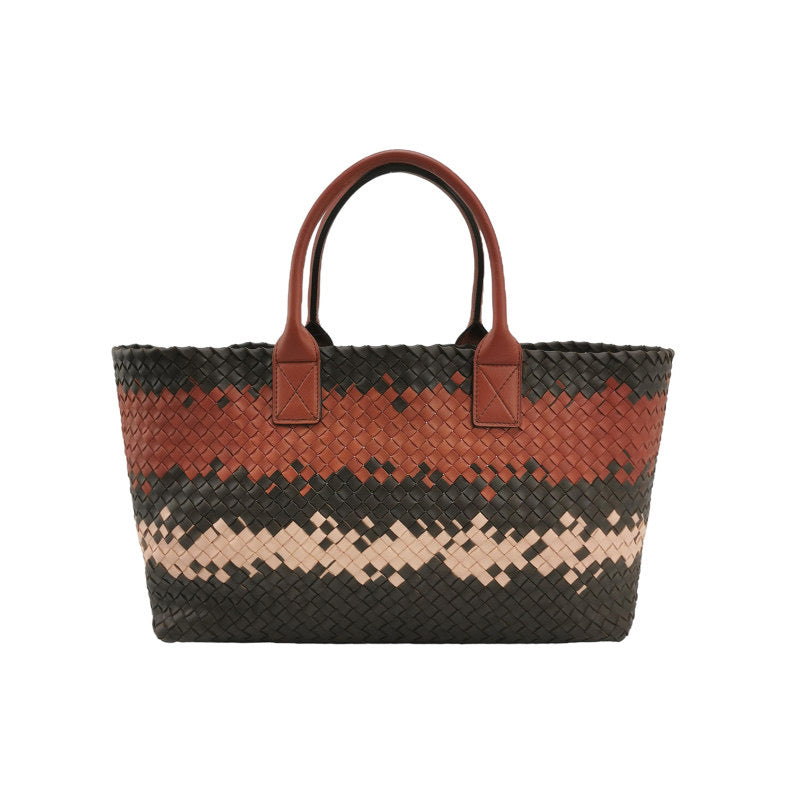 Bottega Veneta Cabat Tote Intreccio Leather Multicolor Brown Burgundy Beige 42cm