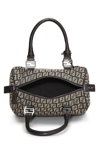 Fendi, Brown Zucchino Canvas Forever Boston Small, Brown
