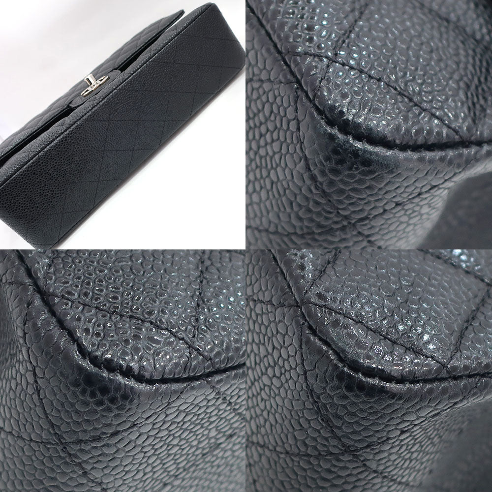 Chanel Bag Matrasse 25 A01112 Chain Shoulder CC Mark W Flap Caviar S BK SV G Women 19th Eight digit Card Bag Box