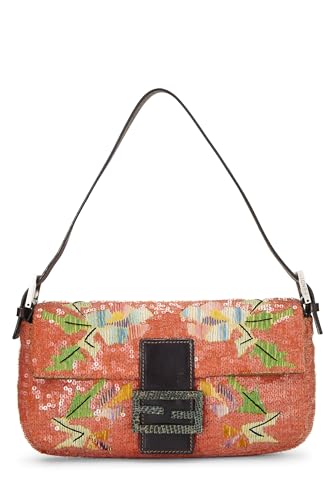 Fendi, Orange Sequin Baguette, Orange