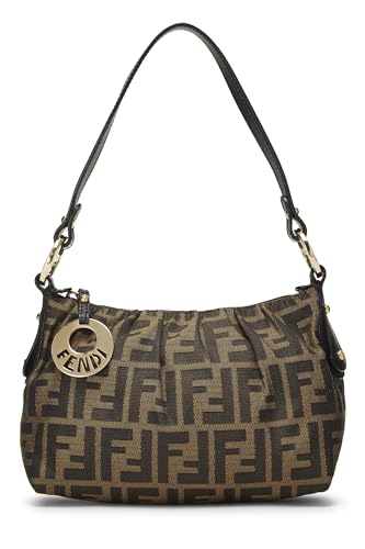 Fendi, Brown Zucca Canvas Shoulder Bag Mini, Brown