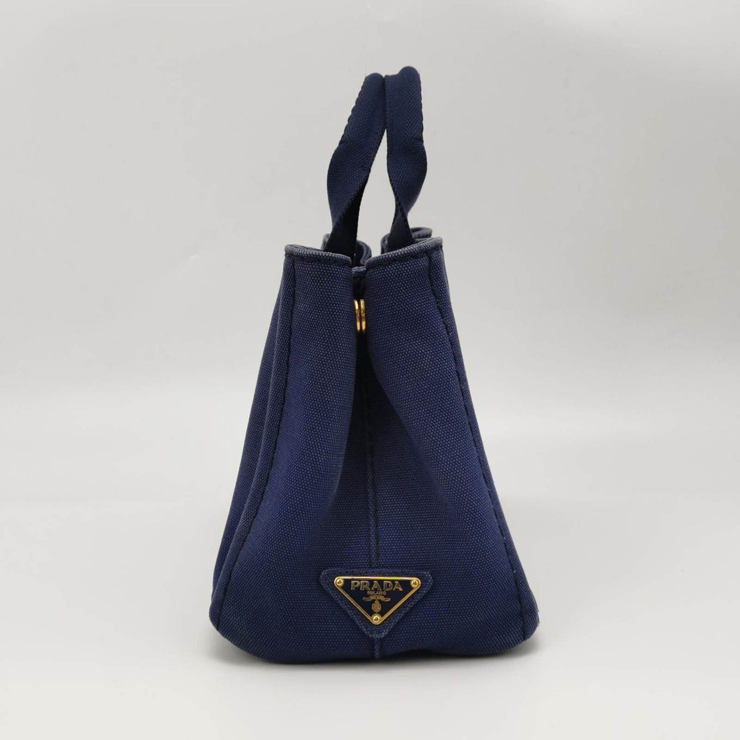 Prada Canape Canvas Tote Small Navy with Strap