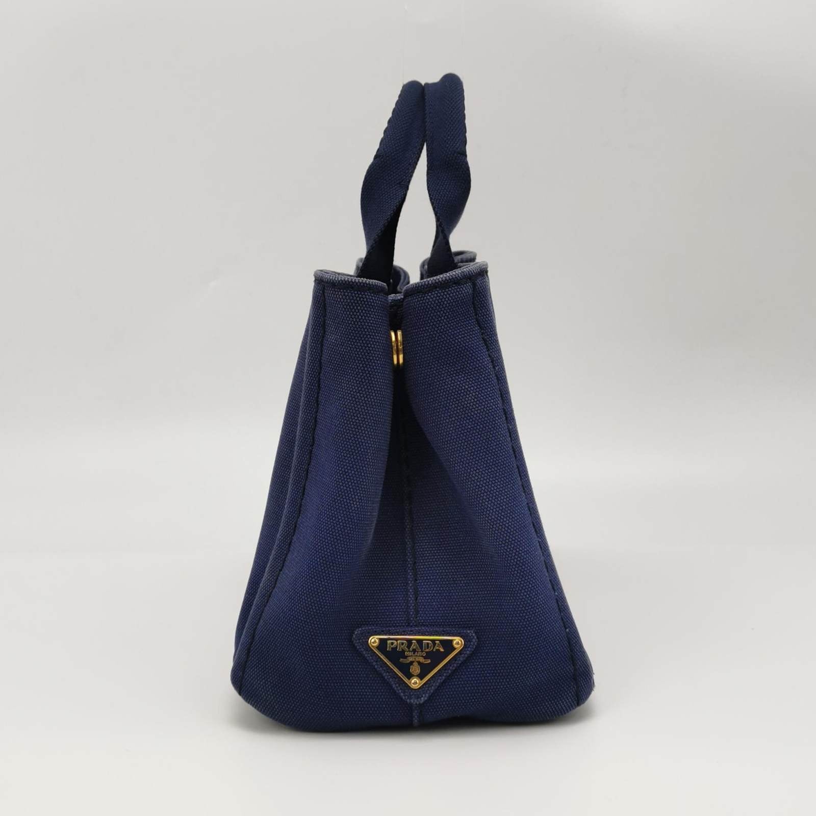 Prada Canape Canvas Tote Small Navy with Strap