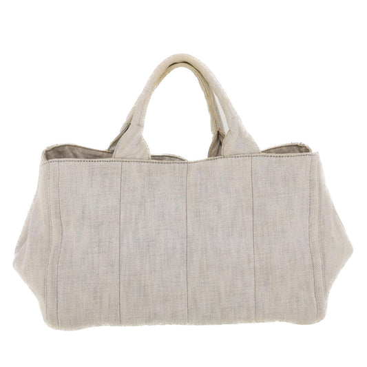 PRADA Bijoux Canapa Hand Bag Gray Auth