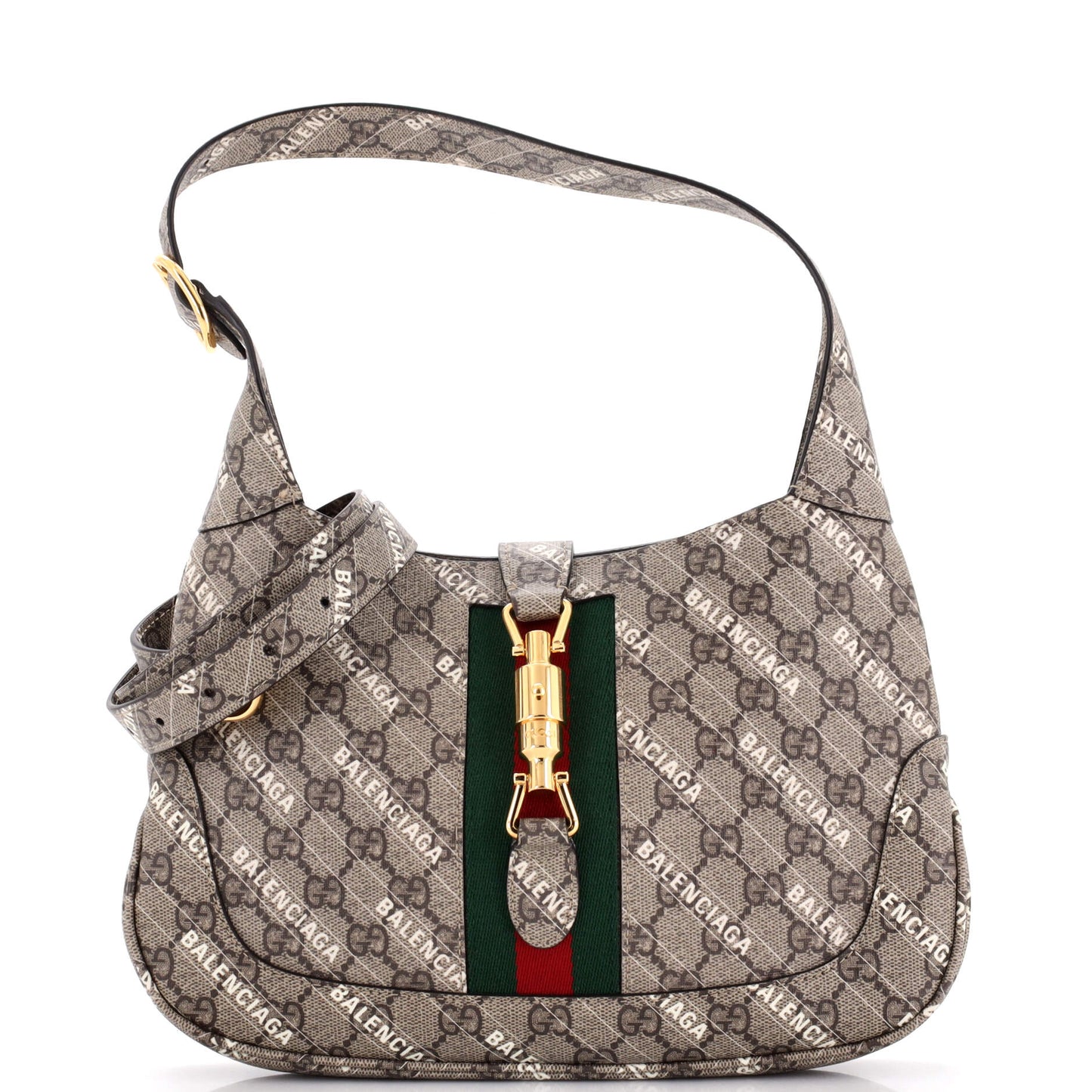 Gucci Luxury Balenciaga Trending 2025 The Hacker Project Jackie 1961 Hobo GG Coated Canvas Small