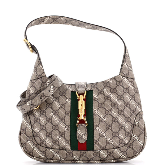 Gucci Luxury Balenciaga Trending 2025 The Hacker Project Jackie 1961 Hobo GG Coated Canvas Small