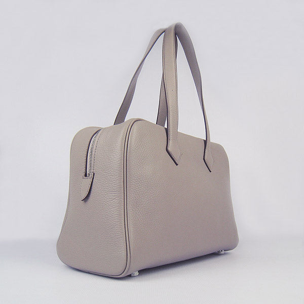 Luxury Hermes Togo leather handbag grey