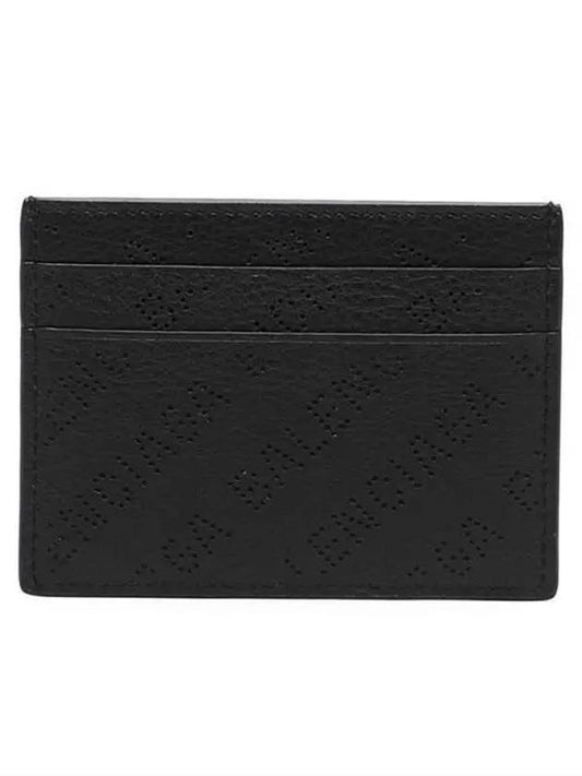 Luxury Balenciaga Trending 2026 Logo Perforated Cash Card Holder Black
