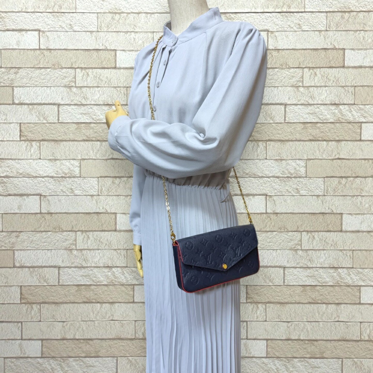 Louis Vuitton Monogram Empreinte Marine Rouge Navy Monogram Empreinte Shoulder Bag