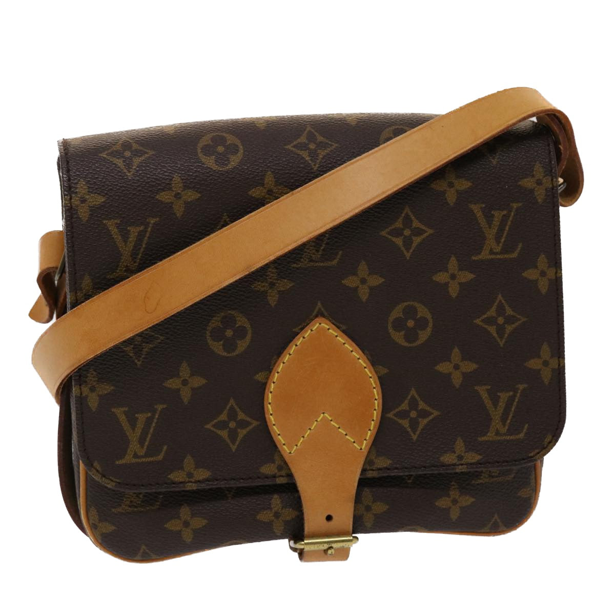 LOUIS VUITTON Monogram Cartouchiere MM Shoulder Bag LV Auth