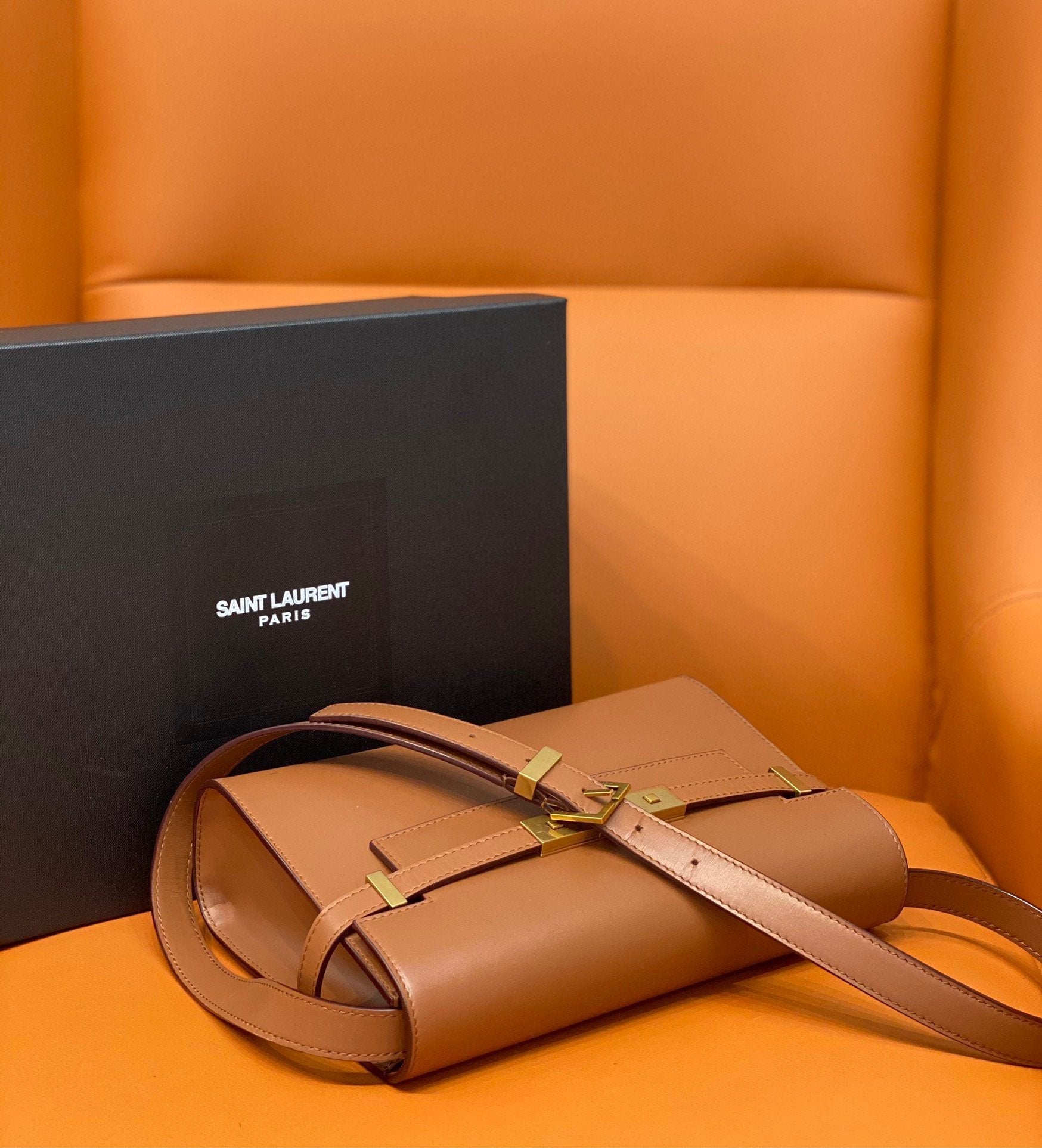 Yves Saint Laurent Manhattan Small Shoulder Bag Brown