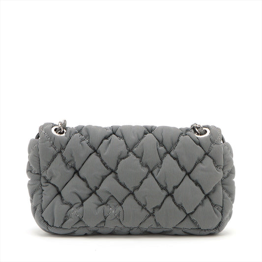 Chanel Bubble Kilt Nylon Chain Shoulder Bag Gr Silver 13th