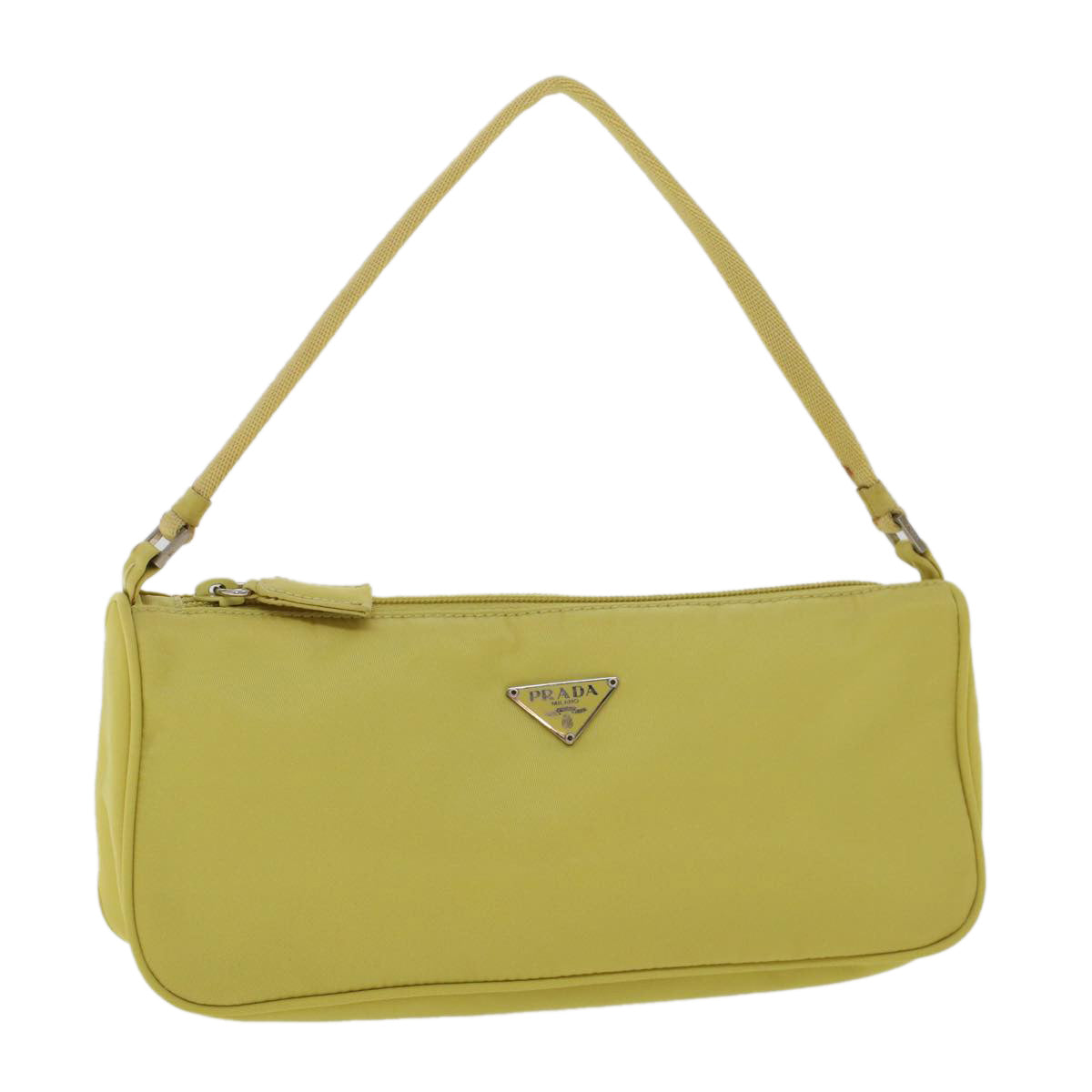 Prada Accessory Pouch Nylon Light Yellow Luxury Handbag
