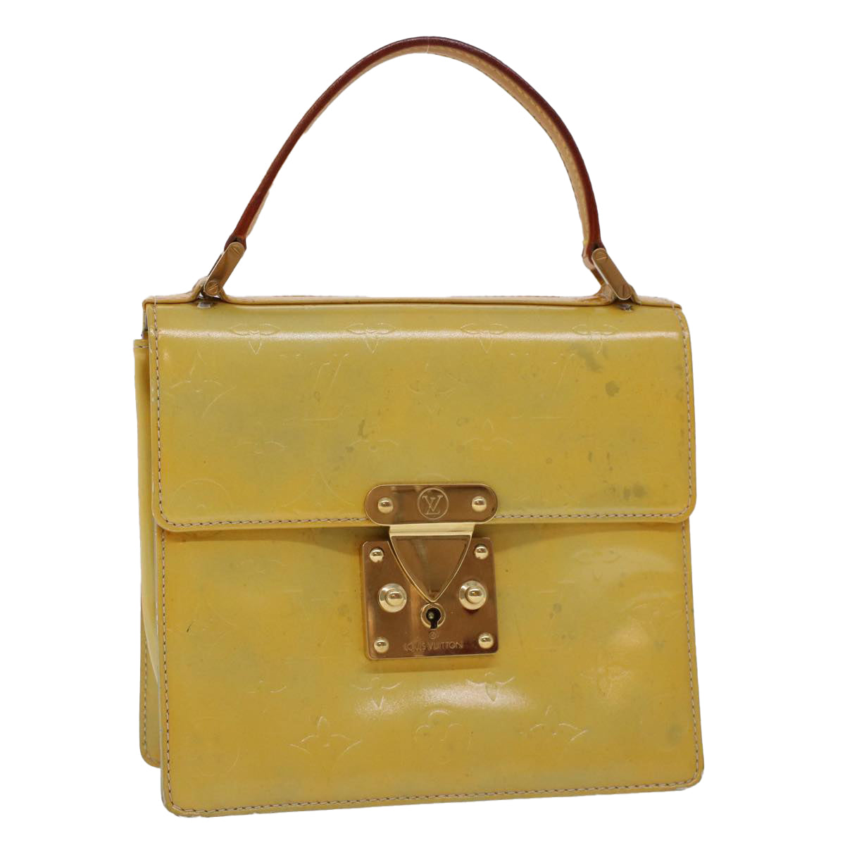 LOUIS VUITTON Monogram Vernis Spring street Hand Bag Gris M91029 LV Auth 44121