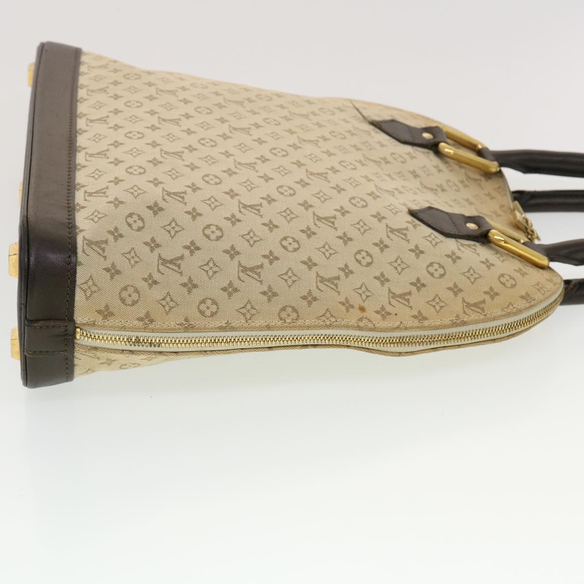 LOUIS VUITTON Monogram Mini Alma Haut Hand Bag Khaki M92203 LV Auth 44187