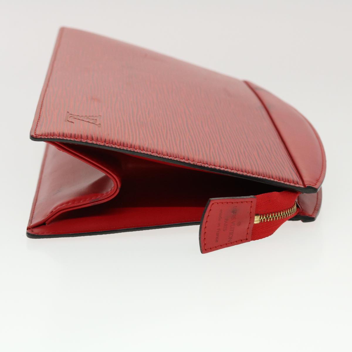 LOUIS VUITTON Epi Trousse Crete Clutch Bag Red LV