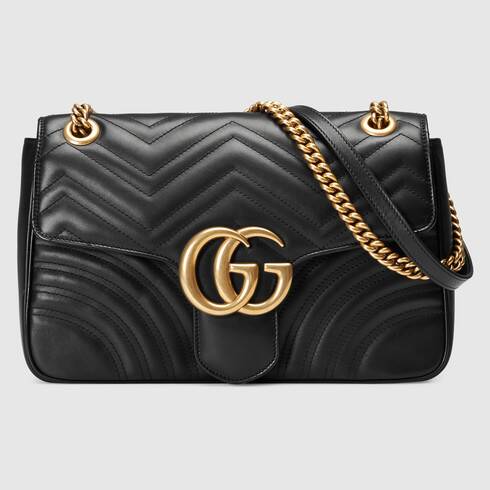 Gucci GG Marmont Leather Chain Shoulder Bag Style 25