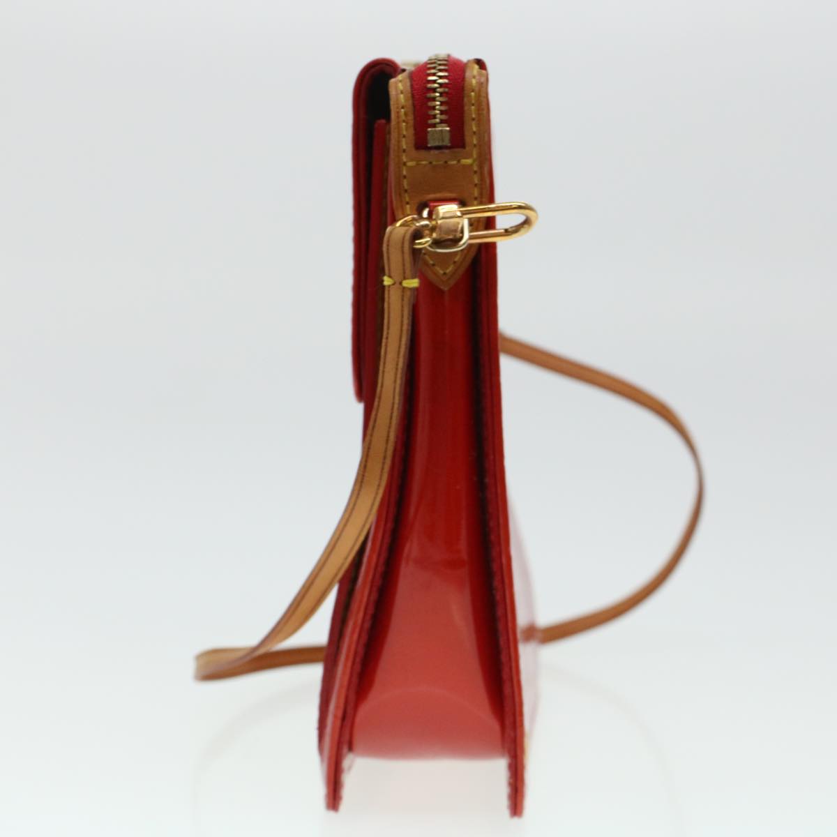 LOUIS VUITTON Monogram Vernis Motto Accessory Pouch Red M91137 LV Auth 44602