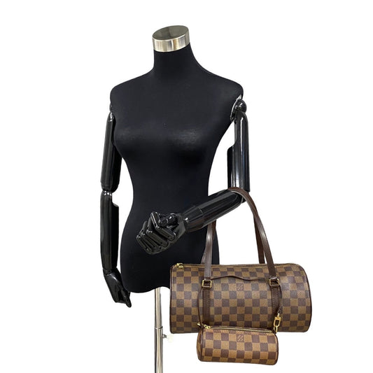 LOUIS VUITTON Handbag leather Brown Damier Ebene Papillon