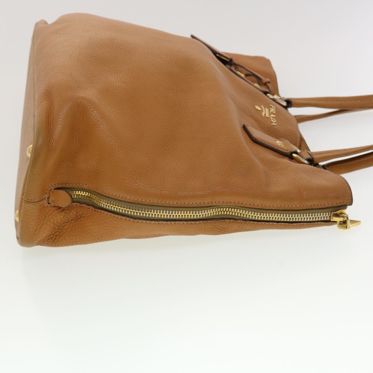 PRADA Tote Bag Leather Brown Auth