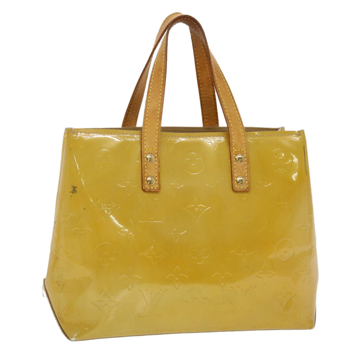 LOUIS VUITTON Monogram Vernis Reade PM Hand Bag Beige LV