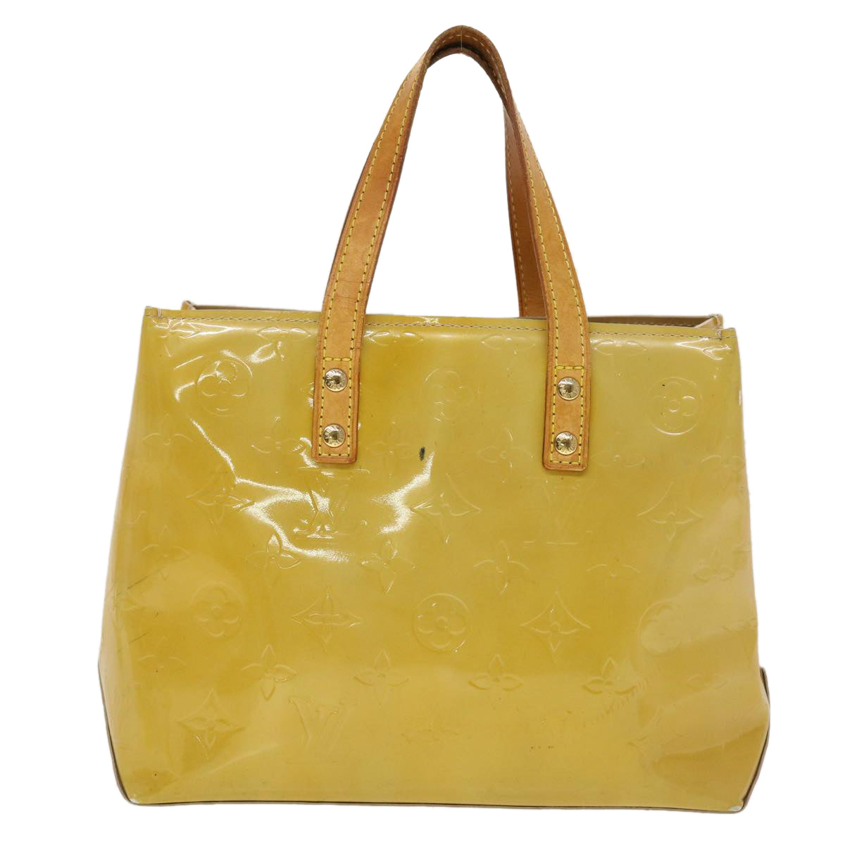 LOUIS VUITTON Monogram Vernis Reade PM Hand Bag Beige LV