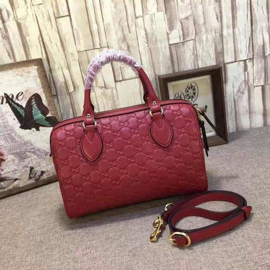 Gucci Monogram Leather Top Handle Crossbody