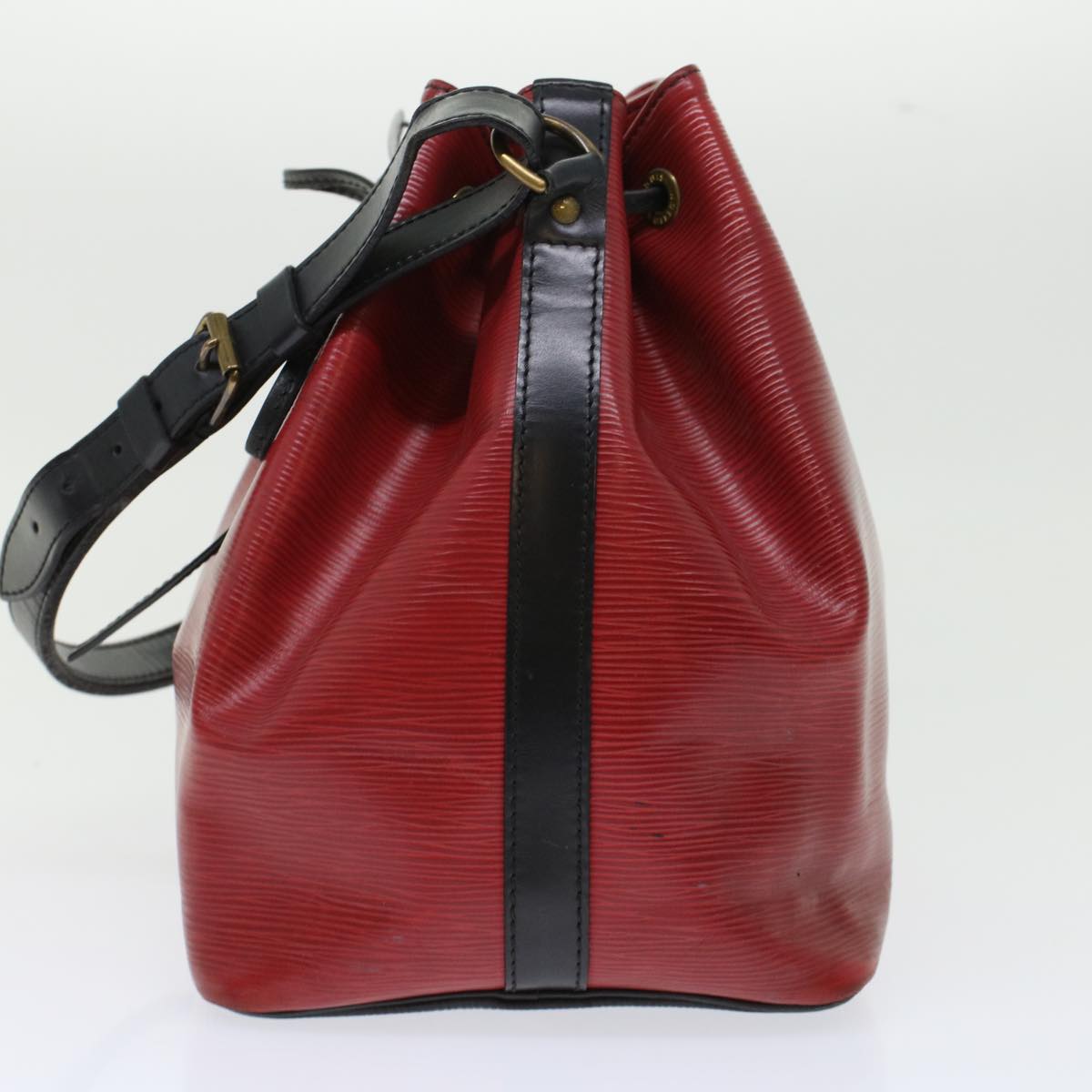 LOUIS VUITTON Epi Petit Noe Shoulder Bag Bicolor Black Red M44172 LV Auth 45384