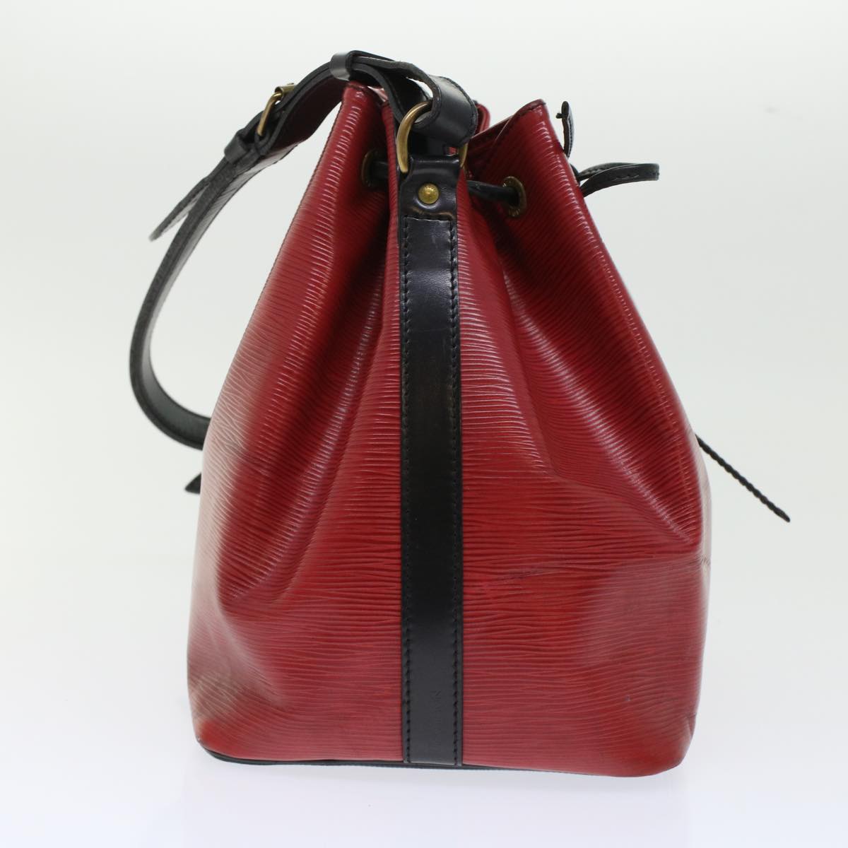 LOUIS VUITTON Epi Petit Noe Shoulder Bag Bicolor Black Red M44172 LV Auth 45384