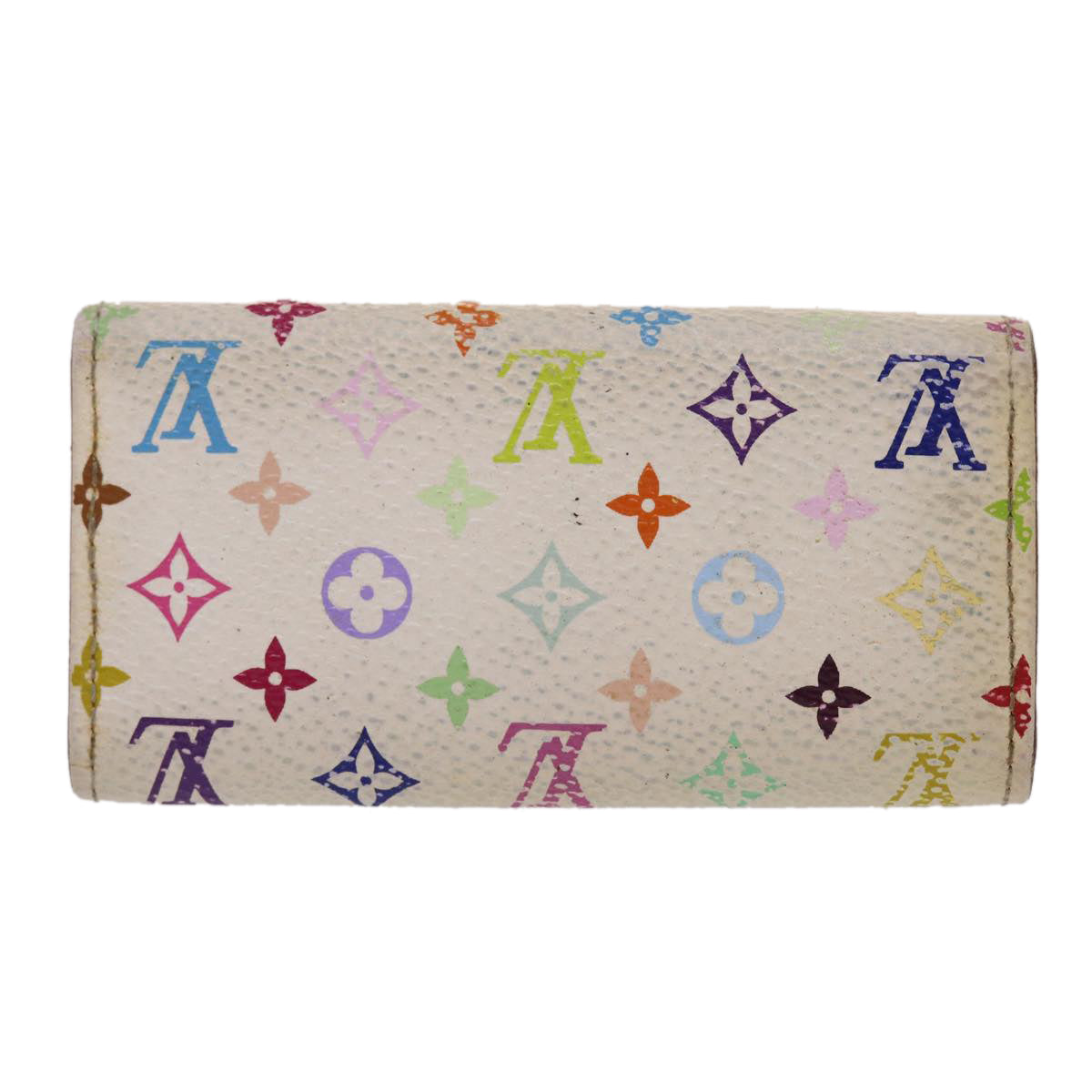 LOUIS VUITTON Monogram Multicolor Multi Cles 4 Key Case White Auth Handbag