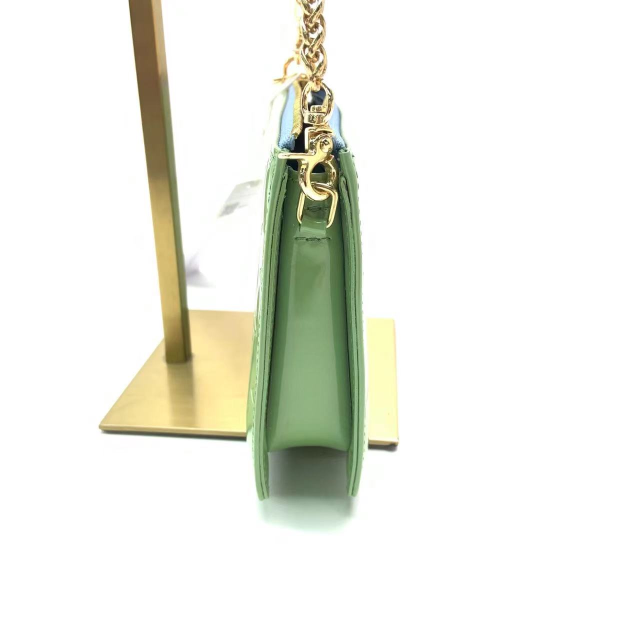 Louis Vuitton Lexington Clutch Patent Leather Mint Green Medium