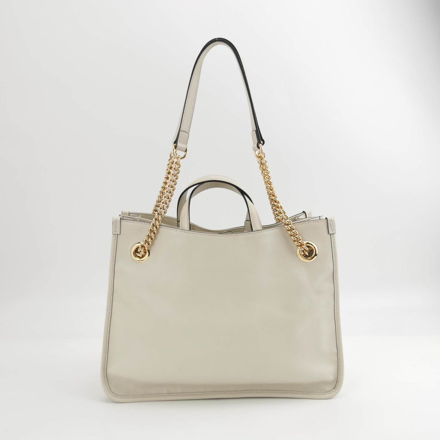 Gucci 1955 Horsebit Chain Tote Leather White