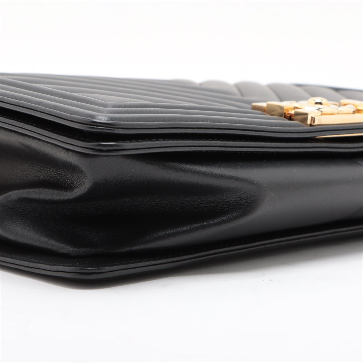 Chanel Boy Chanel 28 Chain Shoulder Bag Black Gold 28th A92193