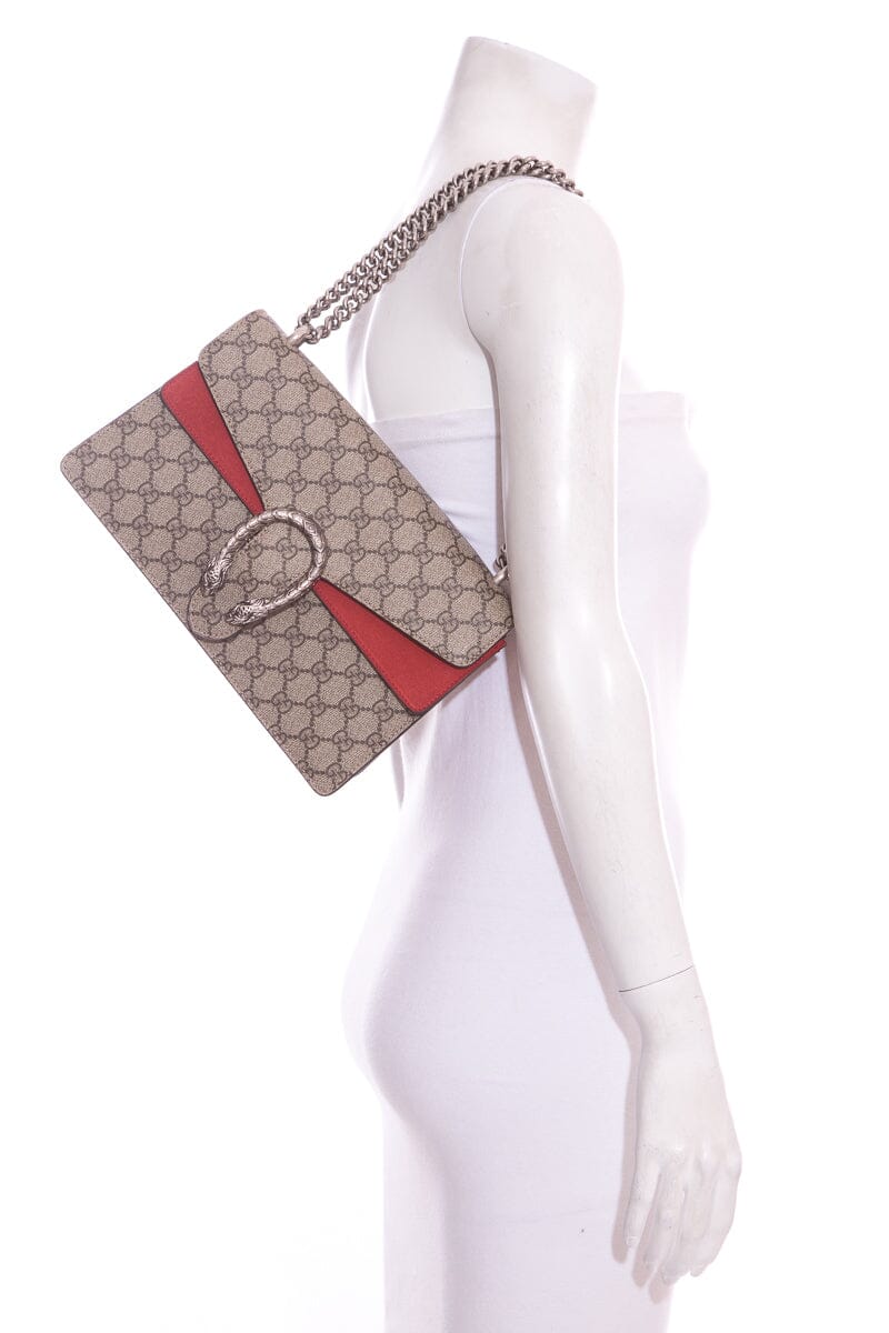 Gucci Dionysus Red Suede Monogram Crossbody